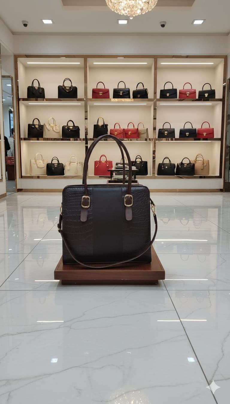 Croc Brief Tote — Chocolate