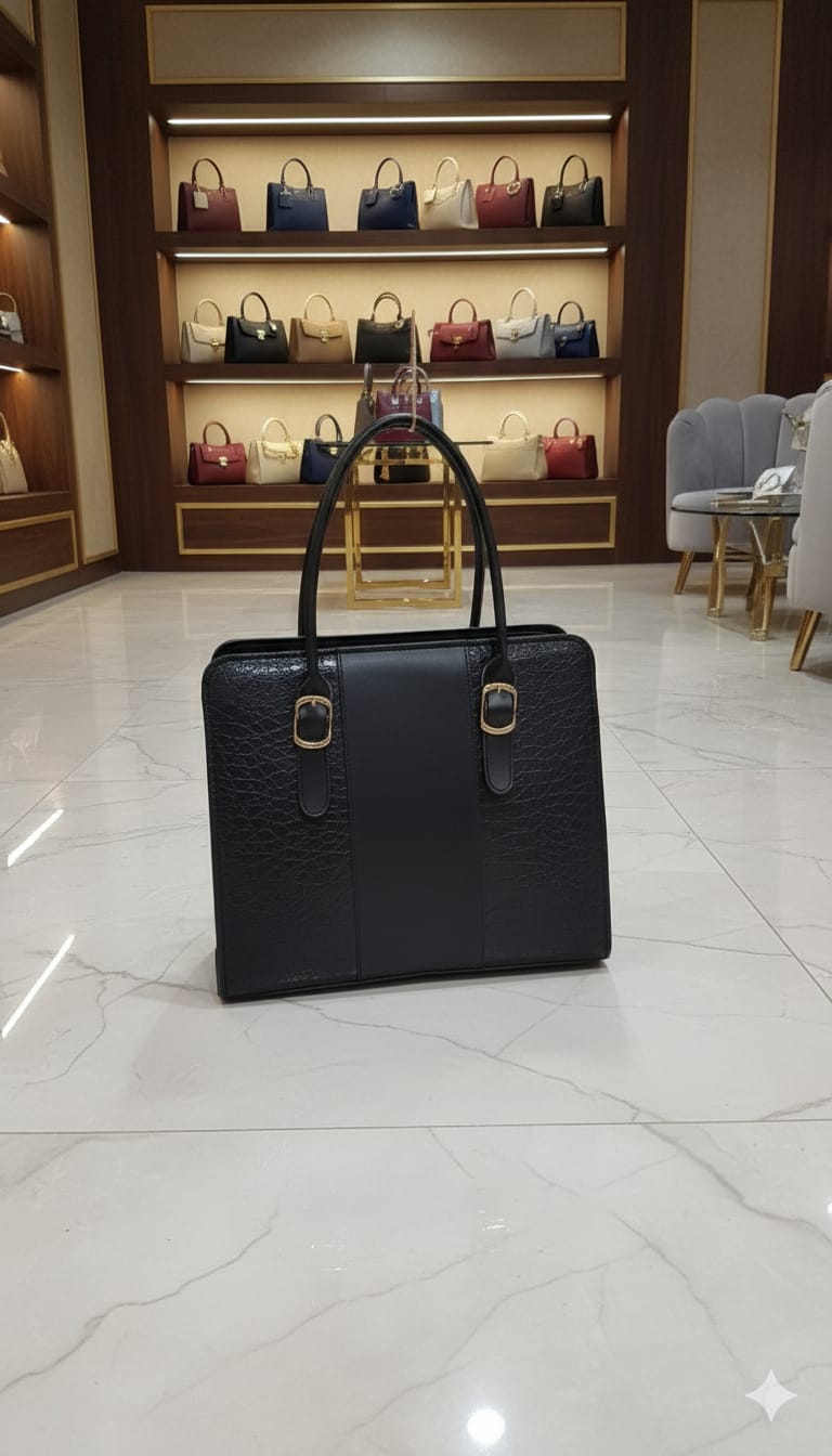 Croc Brief Tote — Black