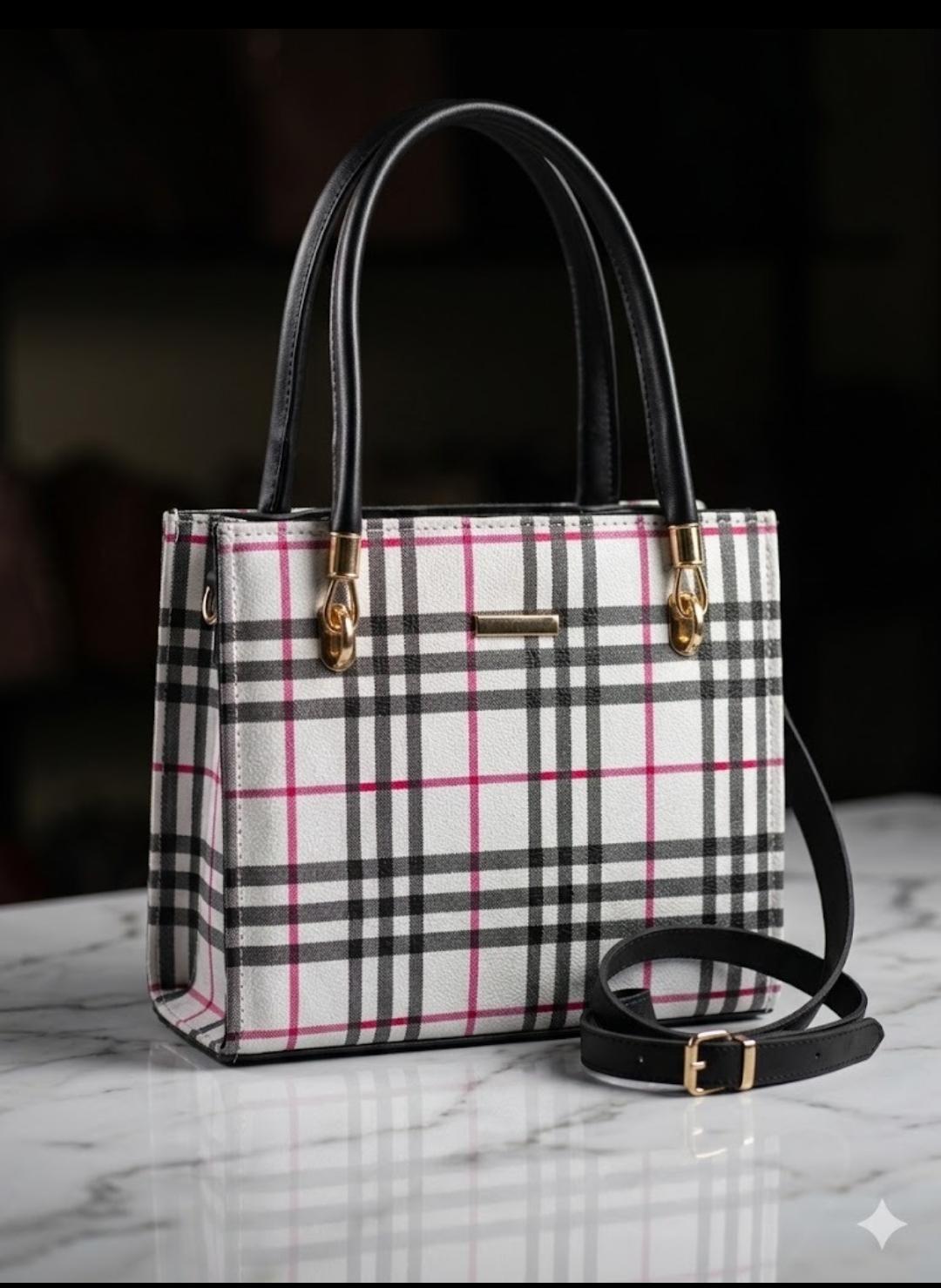 Heritage Plaid Tote — Ivory