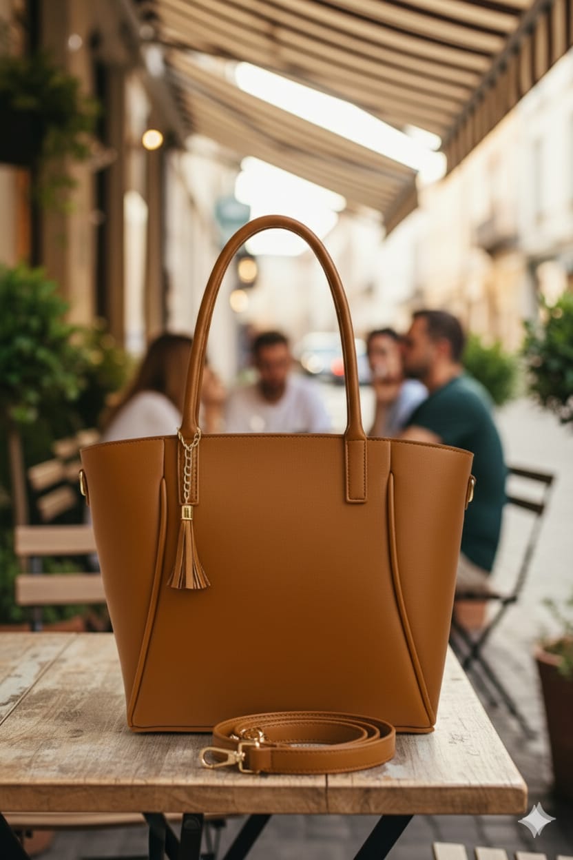 Tassel Shopper — Camel
