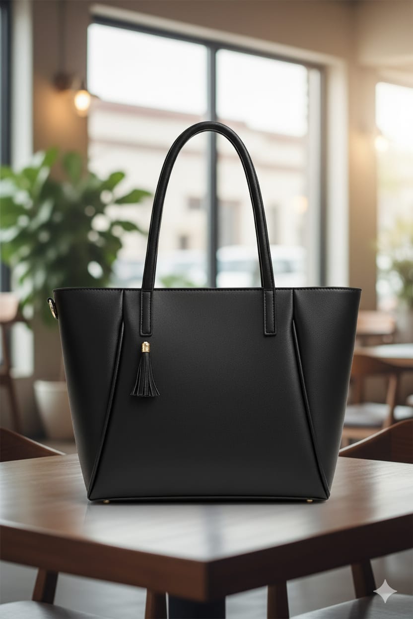 Tassel Shopper — Black