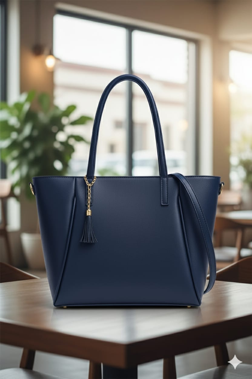 Tassel Shopper — Navy