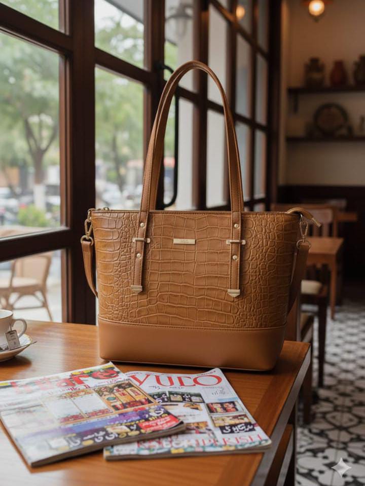 Croc City Tote — Camel