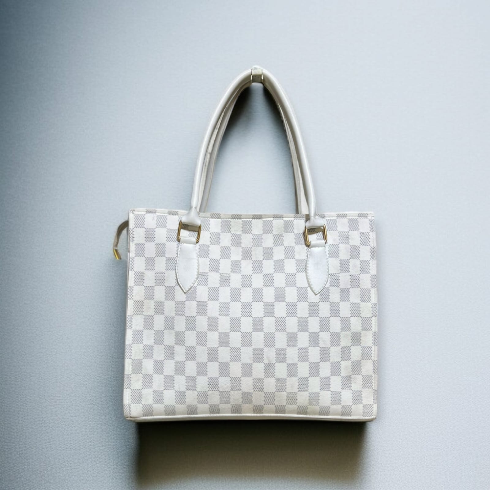 Checker Tote — Ivory