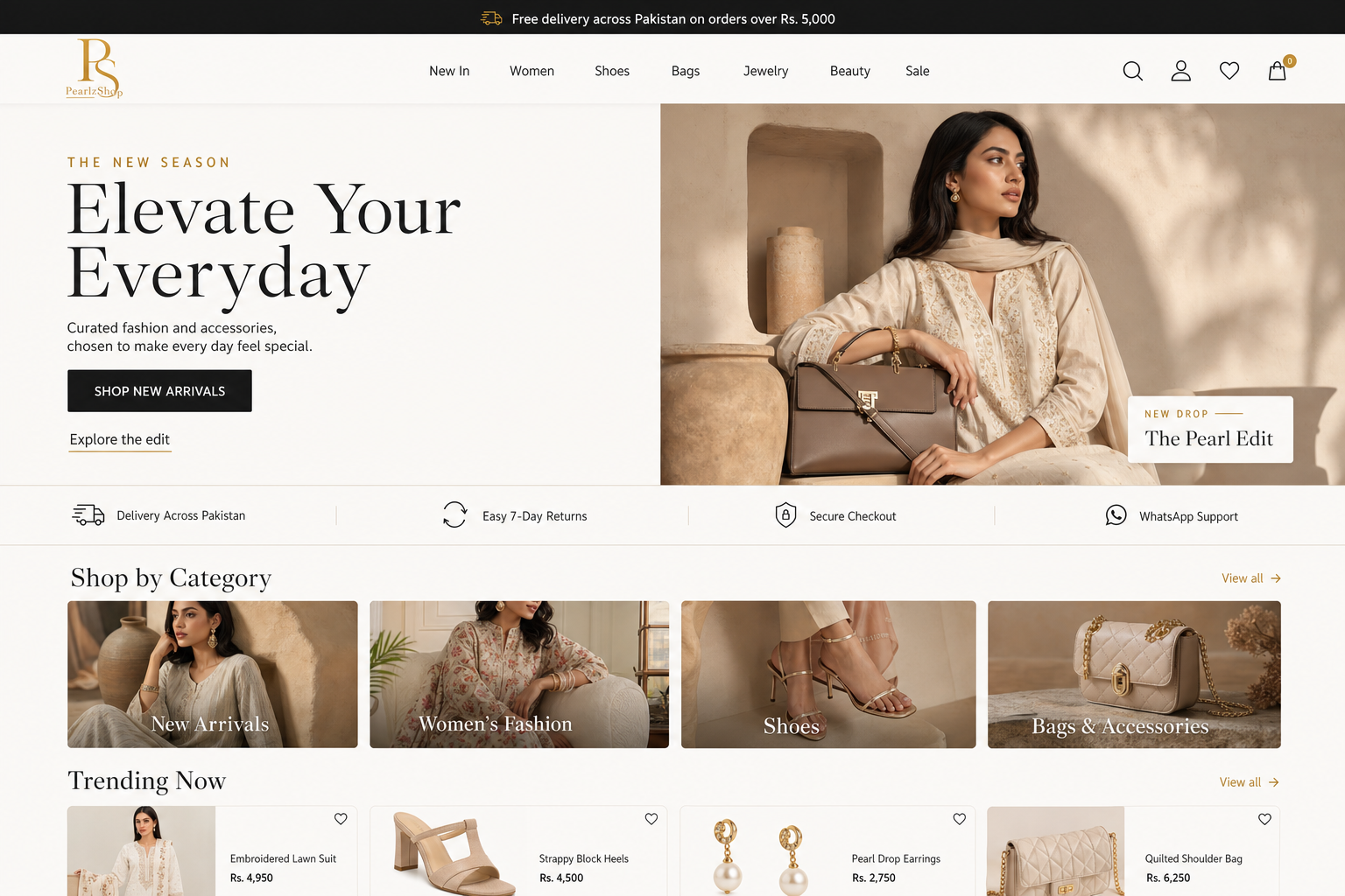 PearlzShop new arrivals campaign